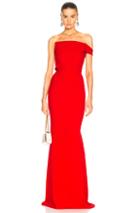 Roland Mouret Lockton Double Wool Crepe Gown In Red
