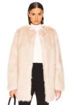 Helmut Lang Faux Fur Coat In Neutral,white