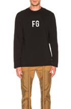 Fear Of God Long Sleeve 'fg' Tee In Black