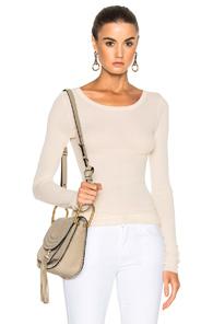 Enza Costa Rib Long Sleeve Tee In Neutrals
