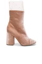 Brother Vellies Fwrd Exclusive Velvet Bianca Boots With Swarovski Sock In Neutrals,pink