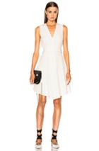 Proenza Schouler Satin Back Crepe Flared Dress In White