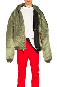 Vetements X Alpha Industries Oversized Reversible Bomber In Green,black