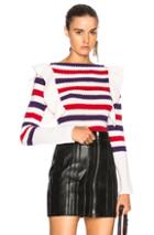 Philosophy Di Lorenzo Serafini Striped Ruffle Sweater In Purple,red,stripes,white