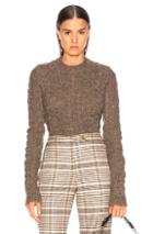 Acne Studios Long Sleeve Crop Sweater In Brown