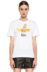 The Beatles X Comme Des Garcons Yellow Submarine Cotton Tee In White