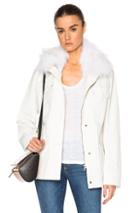 Army By Yves Salomon Raccoon Collar Parka Jacket In White