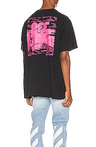 Off-white Skulls Floating Oversized Tee In Black,pink