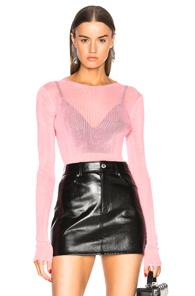Helmut Lang Drop Needle Scoop Back Top In Pink