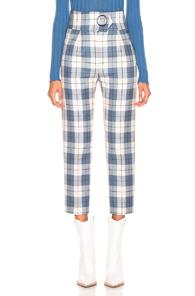 Petar Petrov Hansville Pant In Blue,plaid,white