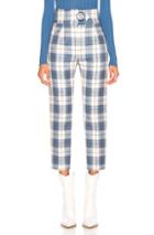 Petar Petrov Hansville Pant In Blue,plaid,white