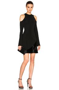 David Koma Open Shoulder Dress In Black