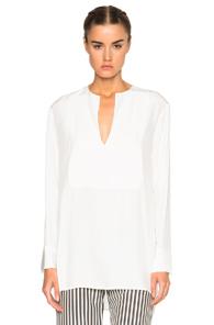 Jenni Kayne Collarless Tuxedo Tunic In White