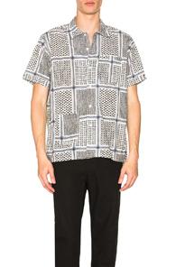 Engineered Garments Camp Shirt In Checkered & Plaid,black