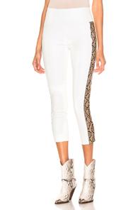 Sprwmn Snake Stripe Capri Legging In Animal Print,white