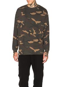 Kanye West X Adidas Originals Long Sleeve Tee In Brown,green,abstract