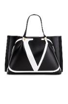 Valentino Go Logo Escape Medium Tote In Black,white