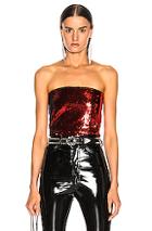Alexandre Vauthier Strapless Sequin Top In Red