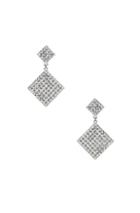 Alessandra Rich Double Diamond Crystal Earrings In Metallic