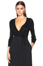 Proenza Schouler Ultrafine Rib V Neck Wrap Cardigan In Black