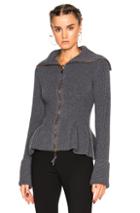 Alexander Mcqueen Knit Peplum Sweater In Gray