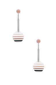 Rachel Comey Jo Earrings In Metallics,stripes,pink