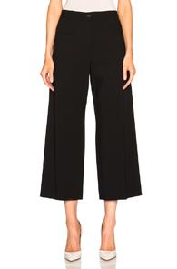 Maison Margiela Wool Popeline Wide Leg Trousers In Black