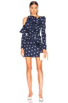 Self-portrait Star Printed Off Shoulder Dress In Blue,stars