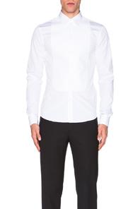 Givenchy Slim Fit Bib Shirt In White