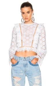 Zimmermann Divinity Wheel Frill Top In White
