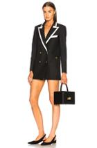 Blaze Milano Essez Piping Everyday Double Breasted Blazer In Black