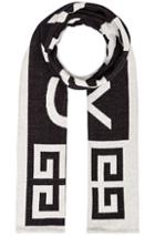 Givenchy Logo Scarf In Black,white