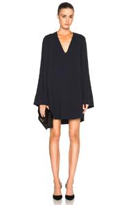 Helmut Lang Deep V Neck Dress In Blue
