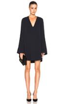 Helmut Lang Deep V Neck Dress In Blue