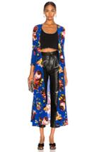 We Are Leone Maxi Cardigan In Blue,floral