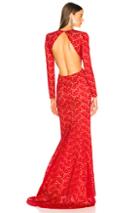 Stella Mccartney Breanna Side Cutout Gown In Red