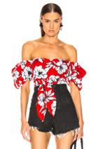 Marissa Webb Diane Print Top In Floral,red,white