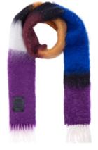 Loewe Stripe Mohair Scarf In Purple,stripes