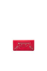 Balenciaga Classic Painted Edge Money Wallet In Red