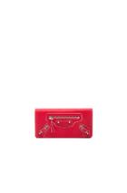 Balenciaga Classic Painted Edge Money Wallet In Red