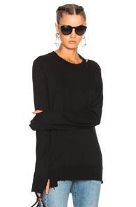 R13 Misaligned Crewneck Sweater In Black