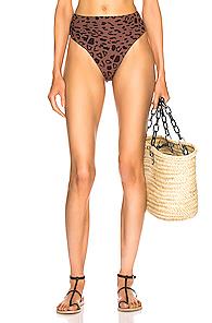 Alix Alton Print Bikini Bottom In Animal Print,brown