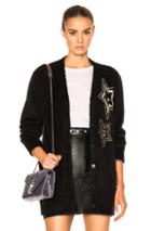 Saint Laurent Star Mohair Cardigan In Black