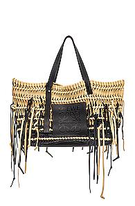 Loewe Woven Tote Bag In Black,neutral