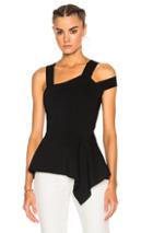Roland Mouret Raysee Birdseye Stitch Top In Black