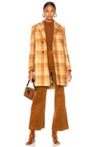 Acne Studios Plaid Coat In Neutral,orange,plaid