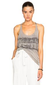 Raquel Allegra T Back Tank Top In Gray,ombre & Tie Dye