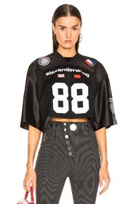 Alexander Wang Athletic Jersey Crop Top In Black