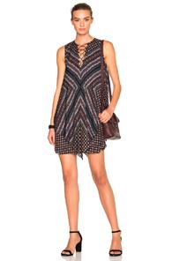 Derek Lam 10 Crosby Lace Up Dress In Blue,floral