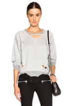 Unravel Shredded Raglan Crewneck Sweatshirt In Gray